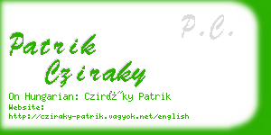 patrik cziraky business card